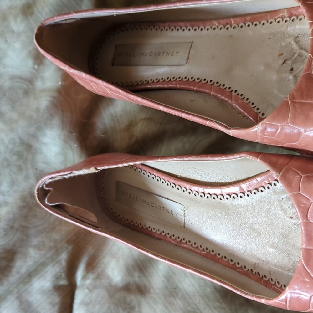 Stella McCartney Pink Croc-Embossed Ballet Flats - Picture 4 of 4